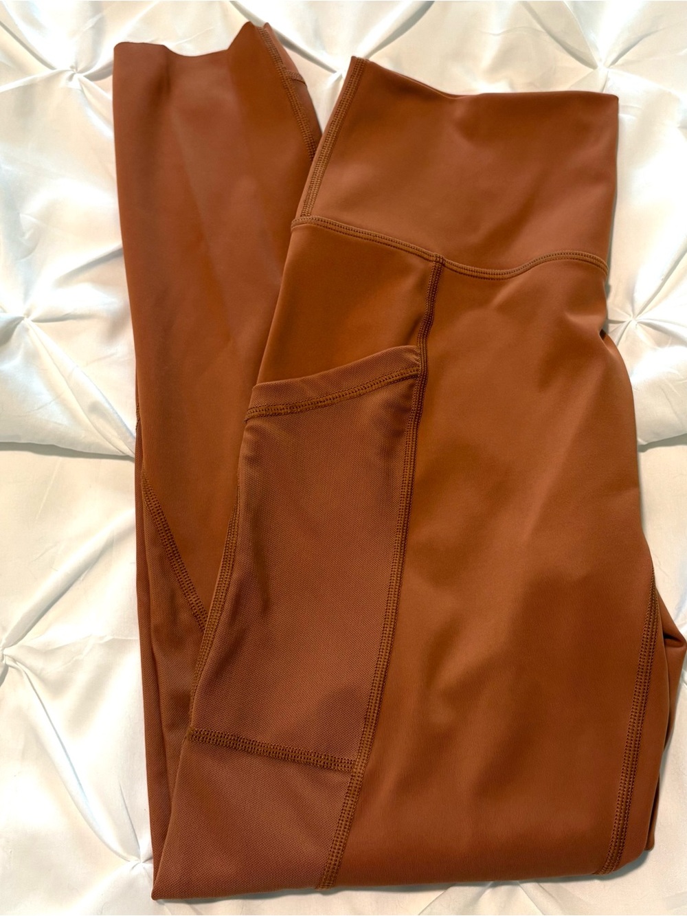 Offline By Aerie Goals High Waisted Mesh Panel Pocket Leggings Copper Size Large